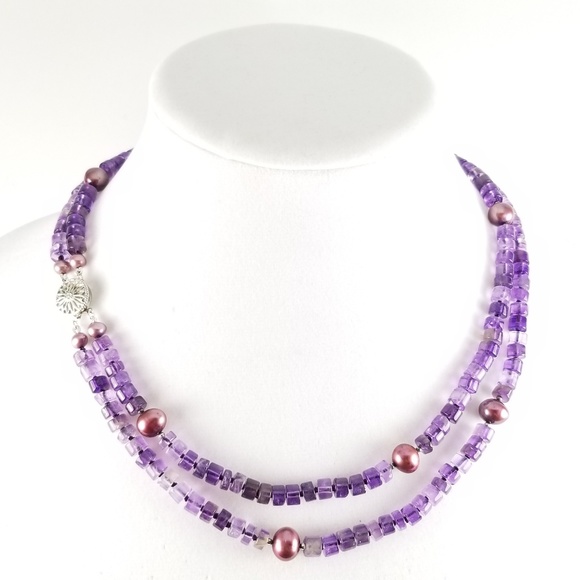 QVC Jewelry - Purple Majesty Amethyst & Pearl Necklace